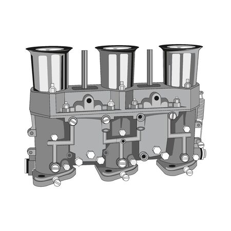 carburetor auto part isolated on a white background. EPS 10 vector fileのイラスト素材