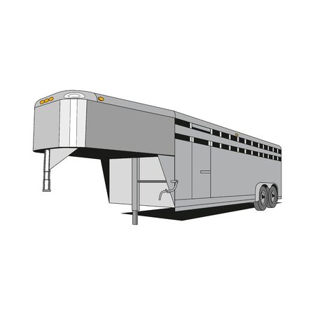 Side view of mobile home on whiteのイラスト素材
