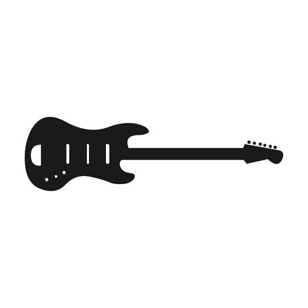 A vector silhouette of an electric guitar on whiteのイラスト素材