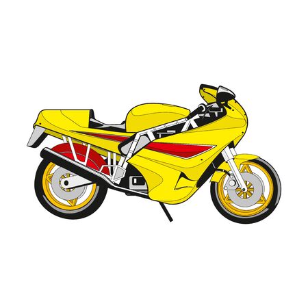 Motorcycle vector, realistic on whiteのイラスト素材