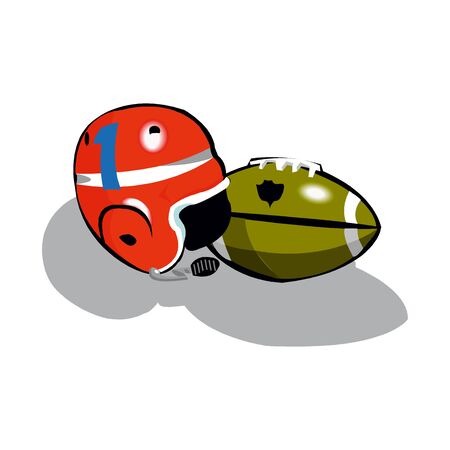 American Football ball isolated on a white background. Realistic Vector Illustration. Rugby sport.のイラスト素材