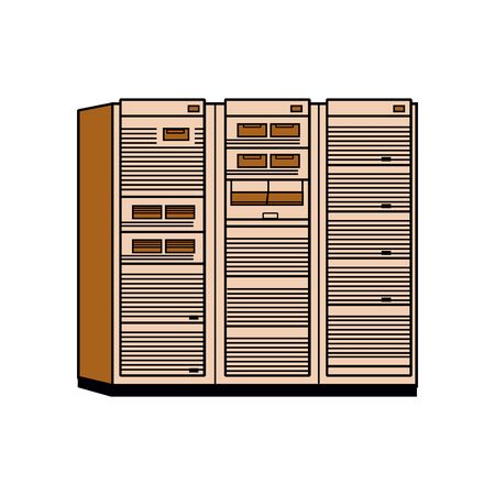 Illustration of computer with Control Panel on a white backgroundのイラスト素材