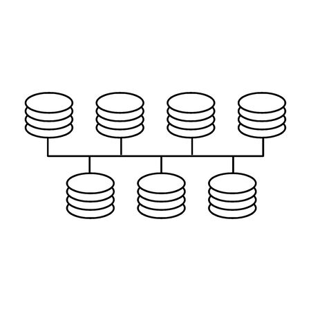Computer network line icon, outline vector sign, linear style pictogram  on white. Symbol, logo illustration. Editable stroke.のイラスト素材