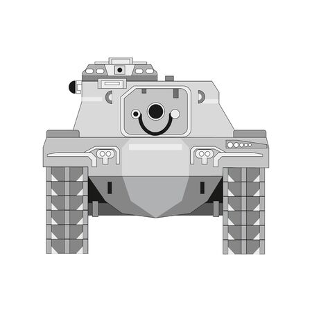 Tank isolated on white background. Vector Military machine. Tank logotype. Black and white tank icon.のイラスト素材