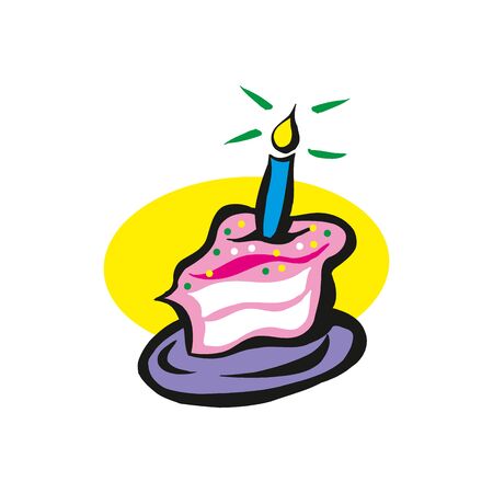 Birthday cake isolated on a white backgroundのイラスト素材