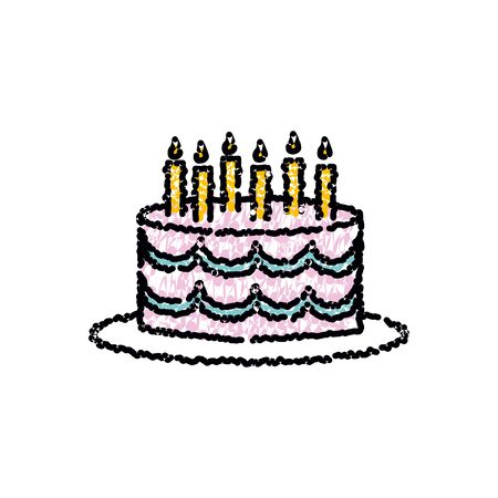 Birthday cake isolated on a white backgroundのイラスト素材