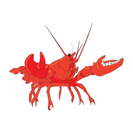 vector lobster clip art logo illustration isolated on white background in EPS10のイラスト素材