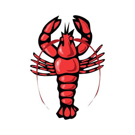 vector lobster clip art logo illustration isolated on white background in EPS10のイラスト素材