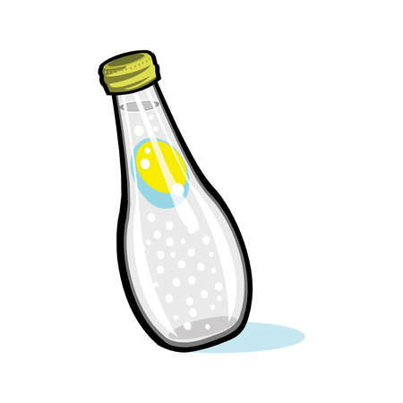 Soda bottle with drips and highlights isolated on a whiteのイラスト素材