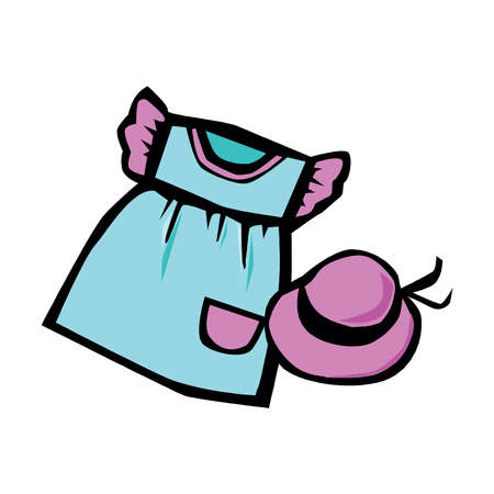 Vector illustration of hat and dress isolated on a white background in EPS10のイラスト素材