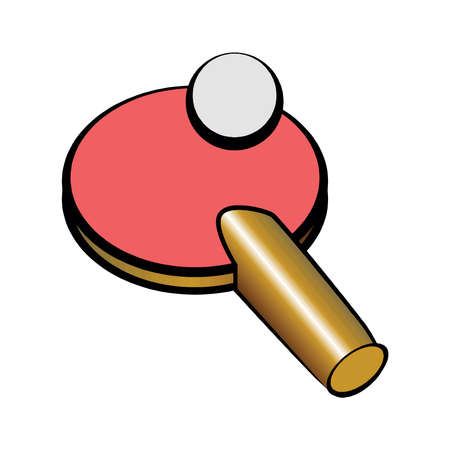 Racket for playing table tennis. Illustration on white background in EPS10のイラスト素材
