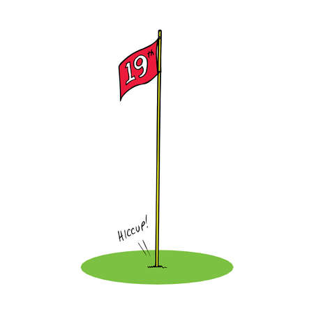 vector illustration of red golf flag isolated on a whiteのイラスト素材