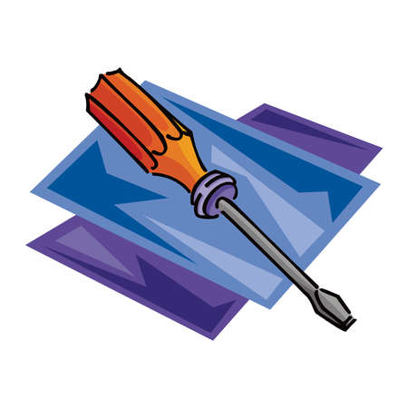 Realistic Screwdriver Vector Illustration isolated on a white background in EPS10のイラスト素材
