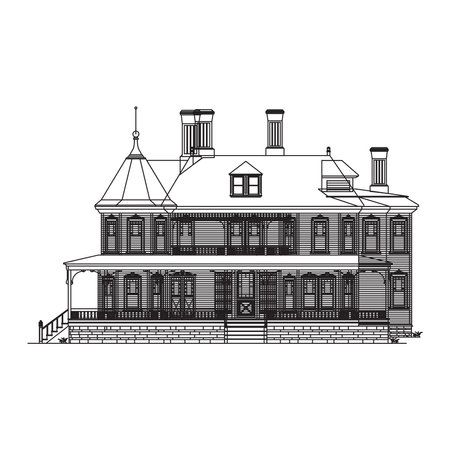 Vector illustration of palace isolated on a white backgroundのイラスト素材