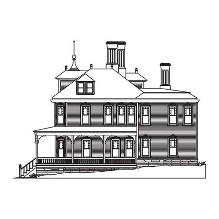 Vector illustration of palace isolated on a white backgroundのイラスト素材