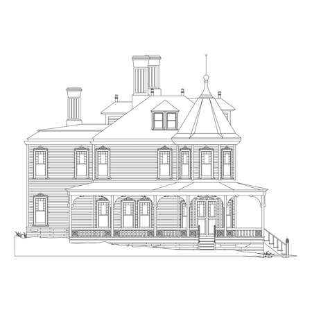 Vector illustration of palace isolated on a white backgroundのイラスト素材