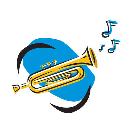 Vector Gold Trumpet isolated on white background in EPS10のイラスト素材