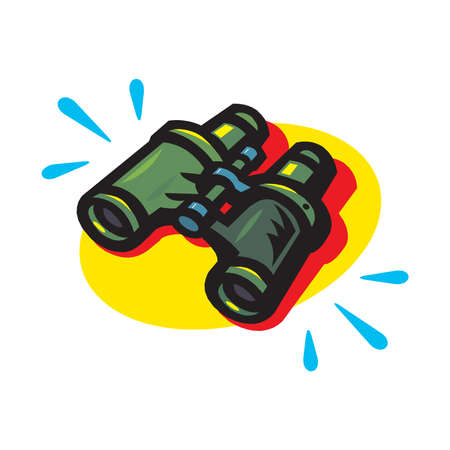 Illustration of binoculars icon on white background in EPS10のイラスト素材