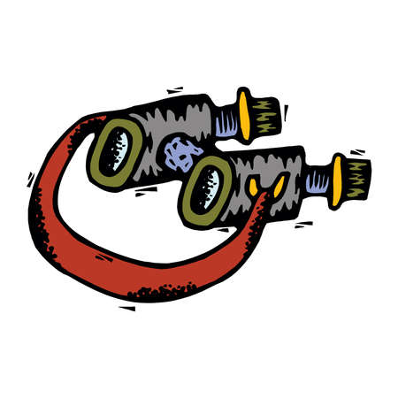 Illustration of binoculars icon on white background in EPS10のイラスト素材