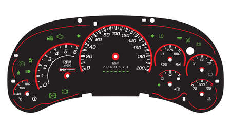 Car dashboard modern automobile control panelのイラスト素材