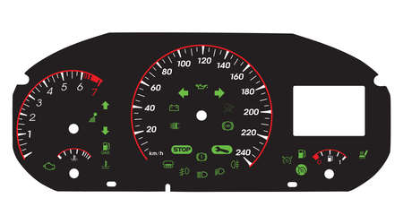 Car dashboard modern automobile control panelのイラスト素材