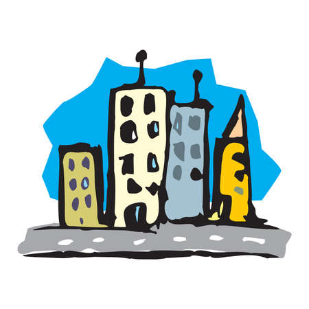 cartoon Apartment Building collection isolated on a white background in EPS10のイラスト素材