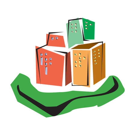 cartoon Apartment Building collection isolated on a white background in EPS10のイラスト素材