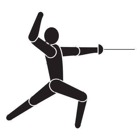 Fencing sport player design vector illustration, Creative Fencing sport   template, icon symbolのイラスト素材
