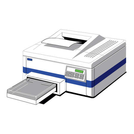 old printer design, vector illustration eps 10 on a white backgroundのイラスト素材