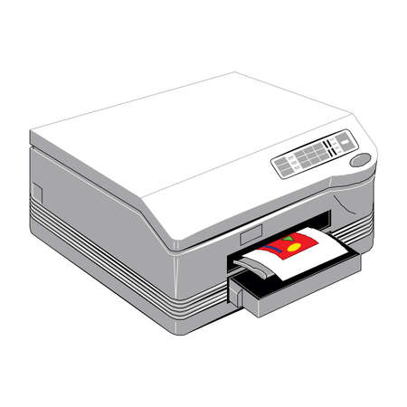 old printer design, vector illustration eps 10 on a white backgroundのイラスト素材