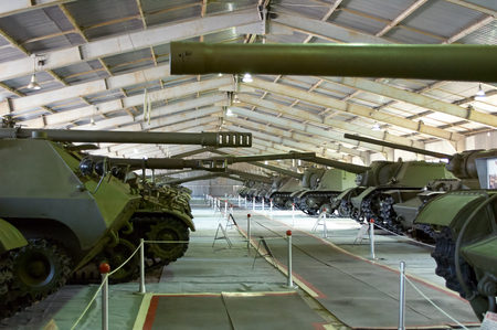 MOSCOW REGION, RUSSIA - JULY 30, 2006: Soviet heavy tanks in the Tank Museum, Kubinka near Moscowのeditorial素材