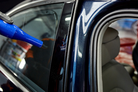 Detailed vehicle cleaning to washingの写真素材