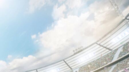 Daytime stadium under the sun with lightsの写真素材