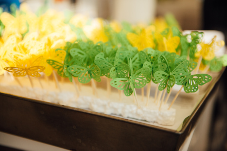 table set for wedding or another catered event dinner ceremonyの写真素材