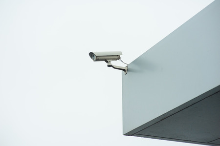 Security camera attached on the wall angleの写真素材