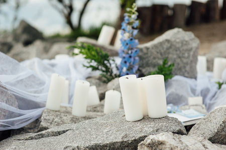 Wedding photo zone. Wedding decoration in Provence style.の写真素材