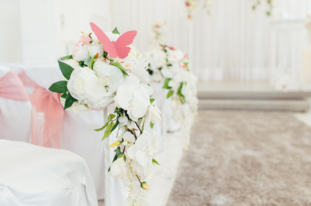 beautiful decor for wedding ceremony or other ivent indoor.の写真素材