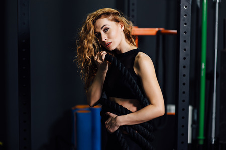 Young athletic woman in the gymの写真素材