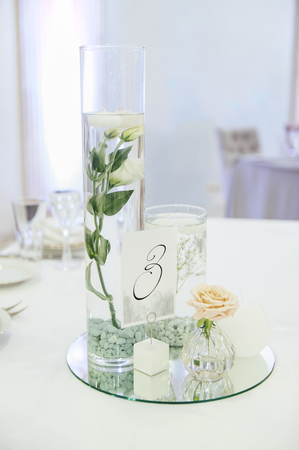 table set for wedding or another catered eventの写真素材