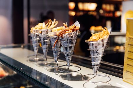 Luxurious selection of tapas. traditional small portion snacks in Spain. in San Miguel tapas barの写真素材