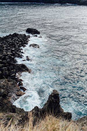 Breaking waves on the coast of Tenerife island, Canary islands, Atlantic ocean, Spainの写真素材