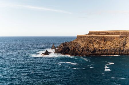 Breaking waves on the coast of Tenerife island, Canary islands, Atlantic ocean, Spainの写真素材
