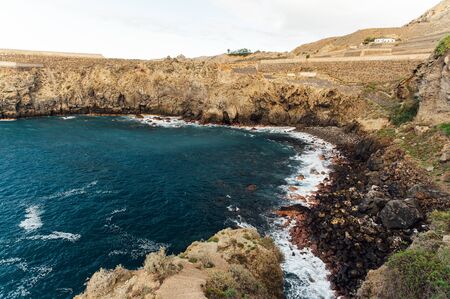 Breaking waves on the coast of Tenerife island, Canary islands, Atlantic ocean, Spainの写真素材