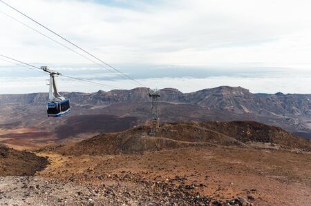 Cableway on the volcano Teide in Tenerife island - Canary Spainの写真素材