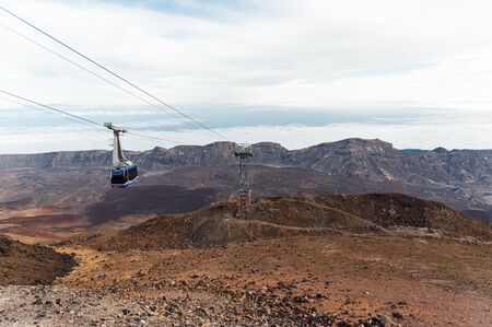 Cableway on the volcano Teide in Tenerife island - Canary Spainの写真素材