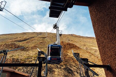 Cableway on the volcano Teide in Tenerife island - Canary Spain.の写真素材