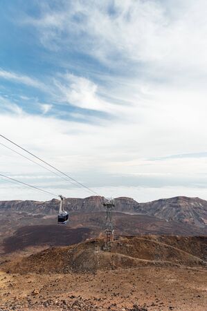 Cableway on the volcano Teide in Tenerife island - Canary Spainの写真素材