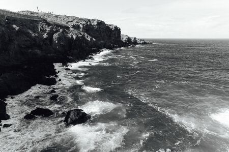 Breaking waves on the coast of Tenerife island, Canary islands, Atlantic ocean, Spainの写真素材