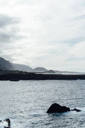 Breaking waves on the coast of Tenerife island, Canary islands, Atlantic ocean, Spainの写真素材