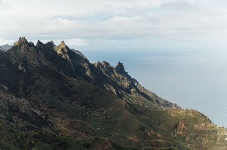 Mountain range in Anaga Natural Park In Tenerife, Canary Islands, Spainの写真素材